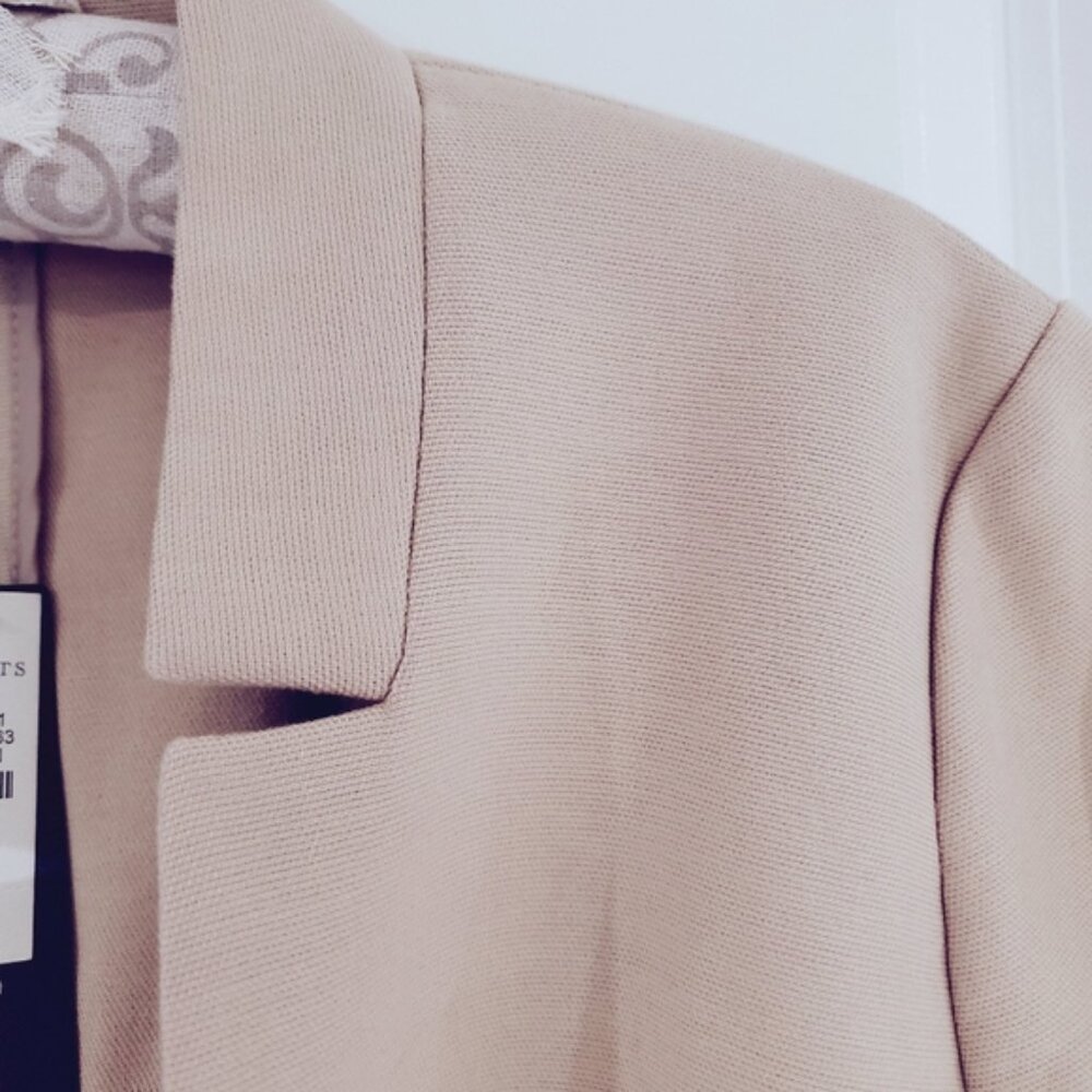 NWT TALBOTS Camel Curved Stand Collar Blazer - Picture 5 of 11